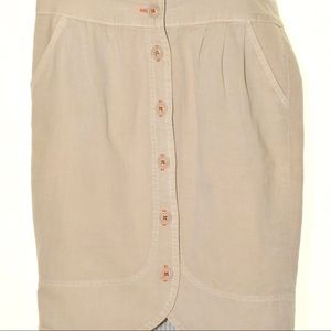 Adorable mini skirt from Anthropology with large buttons and red trim